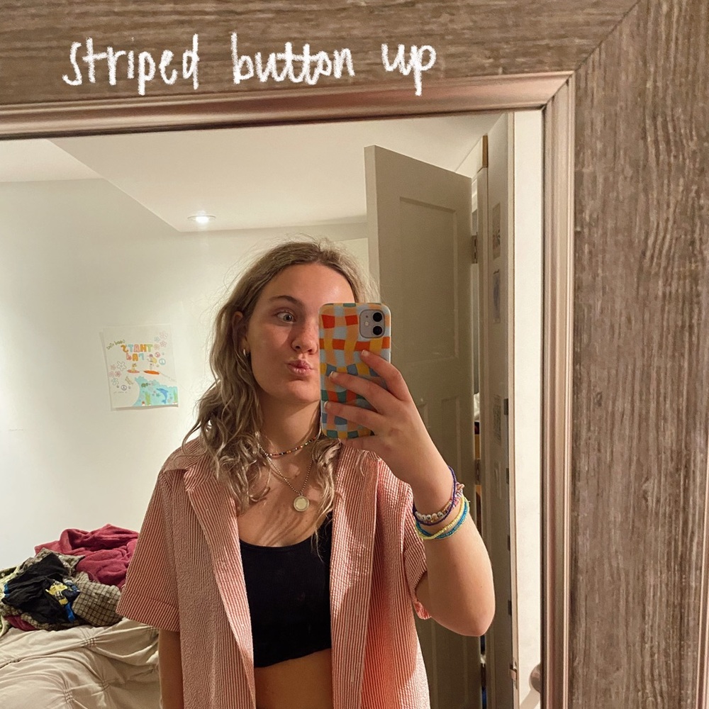 Striped button down